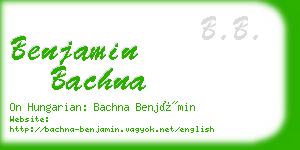 benjamin bachna business card